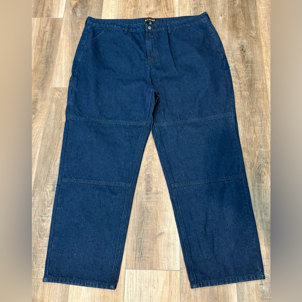 Classic Navy Straight Leg Utility Jeans